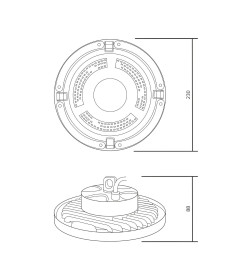 Светильник промышленный LED UFO IP65 100W 12000lm 5000K 175-265V 230х88 мм Gauss 821536300