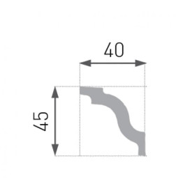 Багет "LUX" потолочный E- 5(а) (45/40)