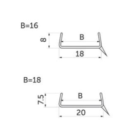 Профиль цоколя уплотнительный 18мм (бесцветный) L-3000мм
