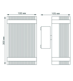 Светильник садово-парковый настенный архитектурный 2хGU10, 50W IP54 100х105х300 мм Gauss Enigma GD162