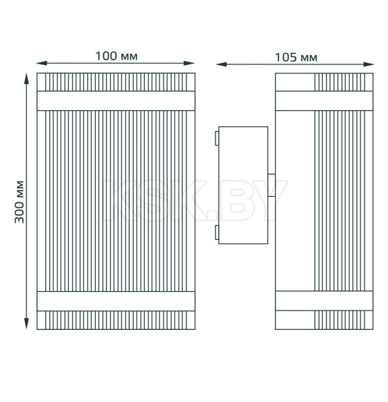 Светильник садово-парковый настенный архитектурный 2хGU10, 50W IP54 100х105х300 мм Gauss Enigma GD162 (GD162) 