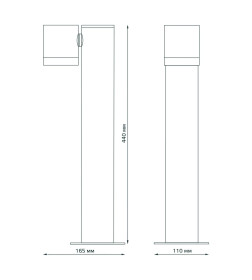 Светильник садово-парковый ландшафтный столб 35W, GU10, IP54 163х110х440 мм Gauss Sonata GD156