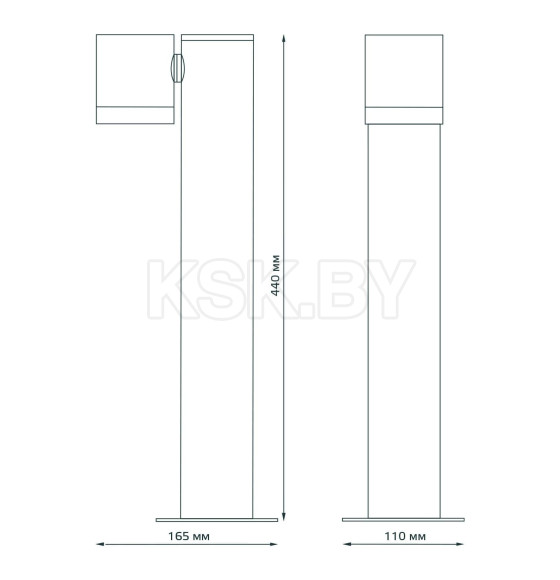 Светильник садово-парковый ландшафтный столб 35W, GU10, IP54 163х110х440 мм Gauss Sonata GD156 (GD156) 