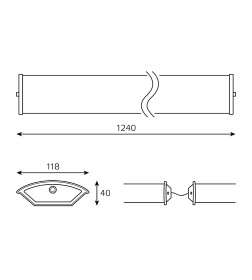 Светильник ДПО 11-2х18-001 ЛАЙТ 1240х118х40 мм IP40 для светодиодных ламп, соединение в линию 2х1200 мм GAUSS 909427212