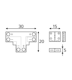 Набор коннекторов для светодиодной ленты 10 мм 5050 IP20 Gauss Basic BT431