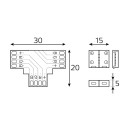 Набор коннекторов для светодиодной ленты Т-образный RGB3014/5050/5060/5630 12V 10 мм IP20 Gauss Basic BT430 (BT430) 