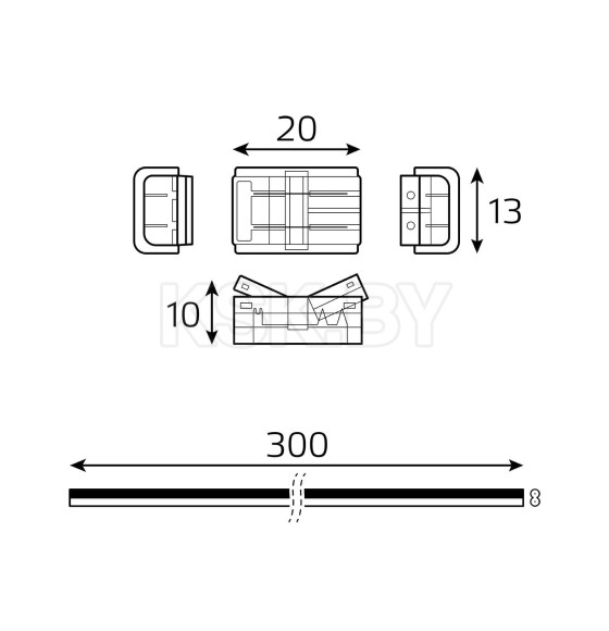 Набор коннекторов (2 клипсы, провод 30 мм, 8-10 мм, IP20) Gauss Basic BT401 (BT401) 