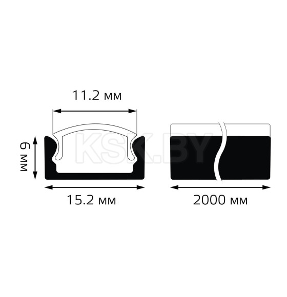 Профиль прямой для светодиодной ленты LED 2 м Gauss BT411 (BT411) 