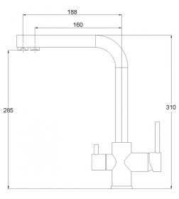 Смеситель AquaSanita Akvaduo 2663 L 002 steel