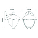 Светильник садово-парковый на стену вниз E27, 60W, 188х210х238 мм, 170-240V, IP54 Gauss Aura GD028 (GD028) 