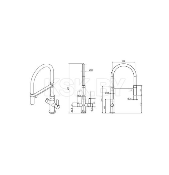 Смеситель AquaSanita Soifos 7763 002 steel (7763 002 ST) 