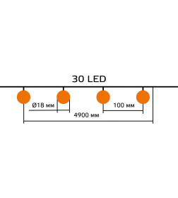 Гирлянда садовая на солнечной батарее 30 LED шары (белый свет) Gauss Solar GS032