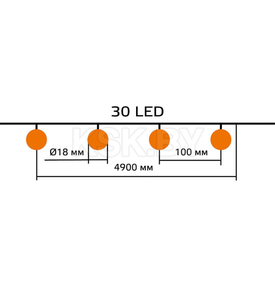 Гирлянда садовая на солнечной батарее 30 LED шары (белый свет) Gauss Solar GS032 (GS032) 