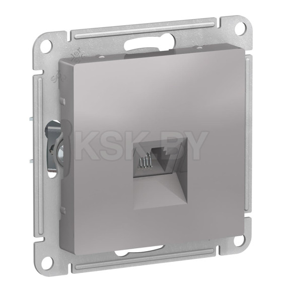 Розетка телефонная RJ11 алюминий Schneider Electric Atlasdesign (ATN000381) 
