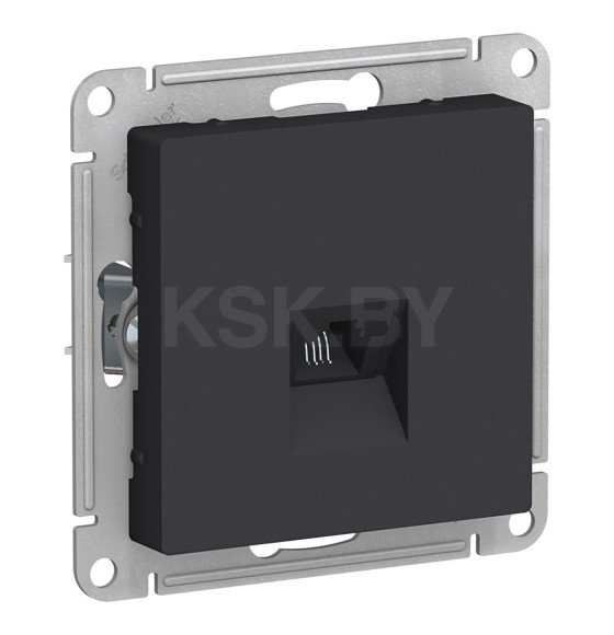 Розетка телефонная RJ11 карбон Schneider Electric Atlasdesign (ATN001081) 