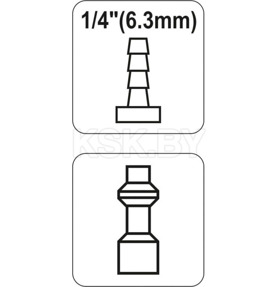 Соединение-штуцер под шланг 6мм YATO (YT-2405) 