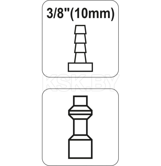 Соединение-штуцер под шланг 10мм YATO (YT-2406) 