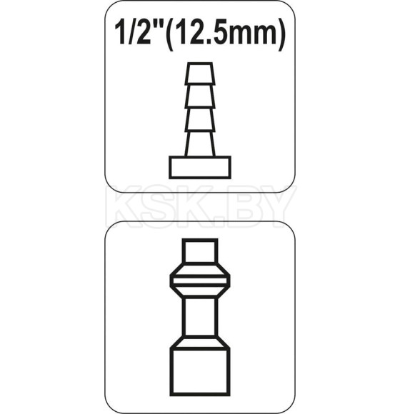 Соединение-штуцер под шланг 12,5мм YATO (YT-2407) 