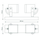 Светильник садово-парковый настенный архитектурный 2хGU10, 2х35W, 280х90х130 мм, IP54 Gauss Sonata GD153 (GD153) 