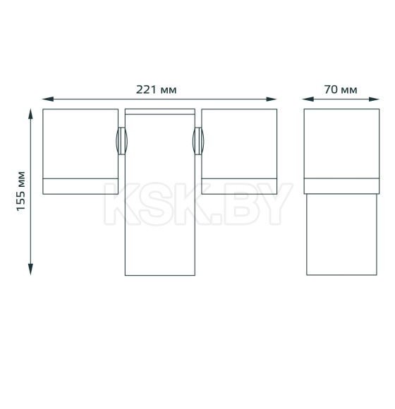 Светильник садово-парковый настенный архитектурный 2х35W, 2хGU10, IP54 221х155х70 мм Gauss Sonata GD152 (GD152) 