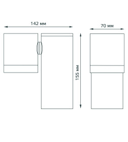 Светильник садово-парковый настенный архитектурный 35W, GU10, IP54 142х155х70 мм Gauss Sonata GD151
