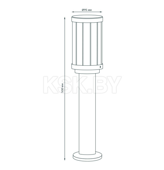 Светильник садово-парковый столб E27, Max.60W, 170-240V/50Hz, IP 54 105х500 мм Gauss Vega GD023 (GD023) 