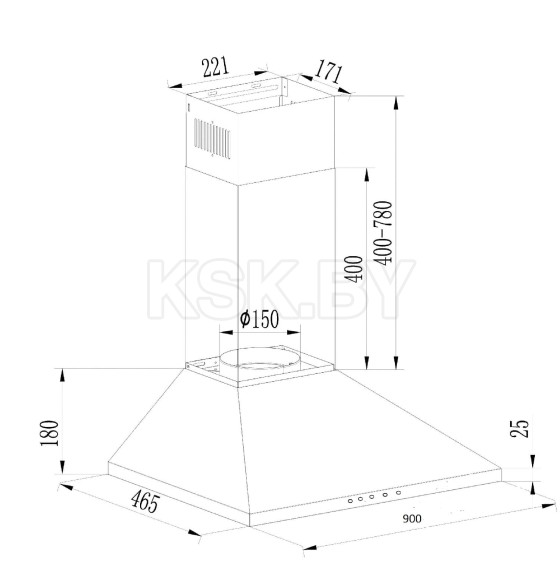 Вытяжка кухонная SCHTOFF V3-T900 X (V3-T900 X) 