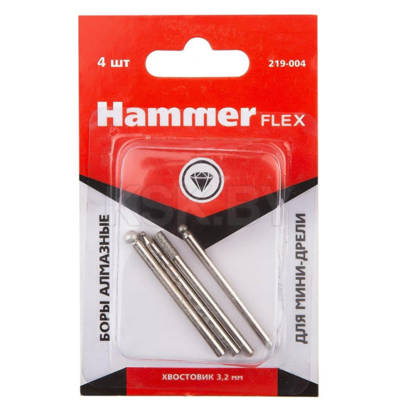 Боры алмазные для мини-дрели (4 шт.) Hammer Flex 623073 (623073) 