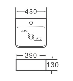 Раковина накладная Aquaceramika WAVE AC525D