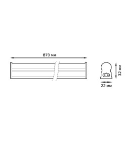 Светильник линейный матовый с кнопкой LED 12W 6500K 1000лм 870х22х33 мм Gauss TL Elementary TL006