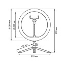 Кольцевая светодиодная лампа RL002 с комплектом креплений для установки телефона 26 см 14Вт ПУ Gauss (RL002) 