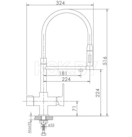 Смеситель для кухни Haiba HB76854, хром (HB76854) 