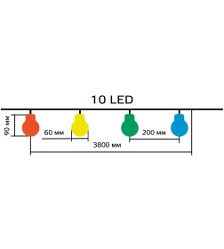 Гирлянда садовая на солнечной батарее 10 LED большие шары (мультицвет) Gauss Solar GS035