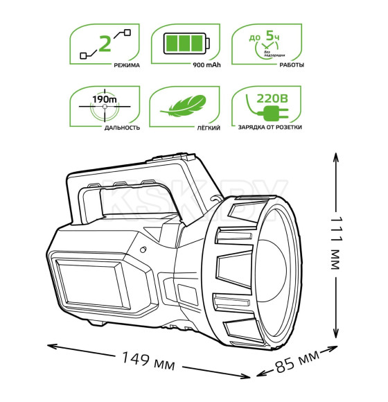 Фонарь прожекторный Gauss модель GFL604 3W 150lm lead acid 900mAh LED  (GF604) 