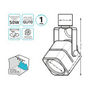 Светильник трековый однофазный GU10 220V IP20 60х145 мм куб (белый) Gauss TR010 (TR010) 