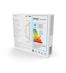 Светильник встраиваемый LED 12W 1000lm 4000K 170-260V IP20 145х26 мм квадрат (белый) Gauss Basic Downlight 9031420212