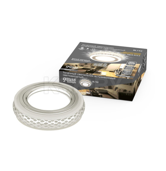 Светильник Gauss Backlight BL142 Кругл. Gu5.3, 3W, LED 3000K 1/40 белый матовый (BL142) 