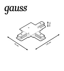 Коннектор для встраиваемых трековых шинопроводов (белый) Gauss TR136