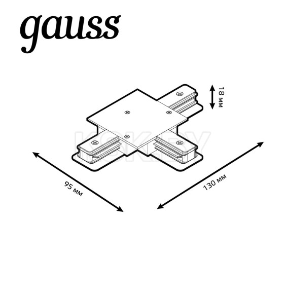 Коннектор для встраиваемых трековых шинопроводов (белый) Gauss TR136 (TR136) 