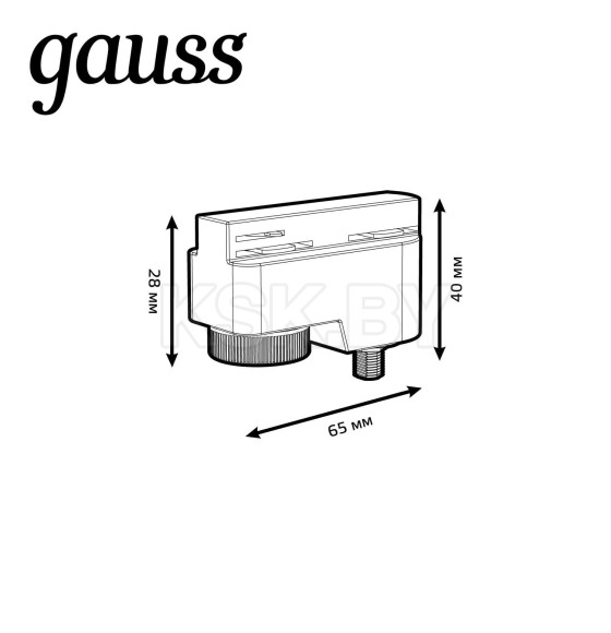 Адаптер универсальный для подключения светильника к трековой системе (черный) Gauss TR122 (TR122) 