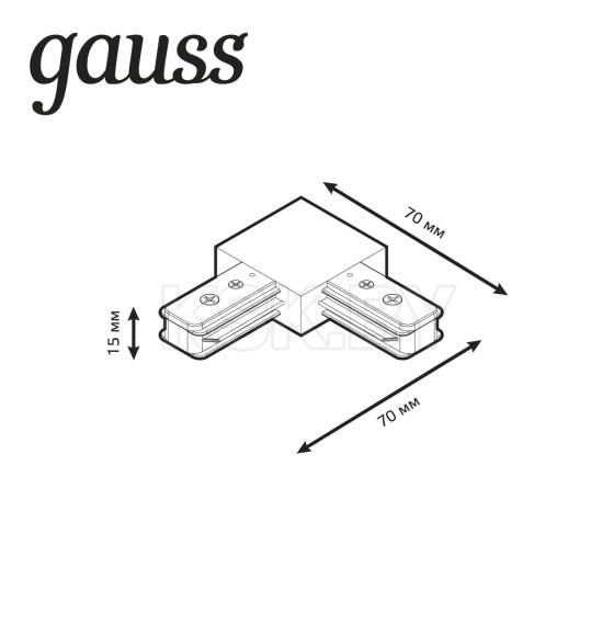 Коннектор для трековых шинопроводов угловой (черный) Gauss TR107 (TR107) 