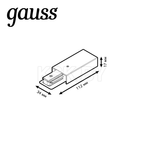 Коннектор для подключения трековых шинопроводов к сети (черный) Gauss TR113 (TR113) 