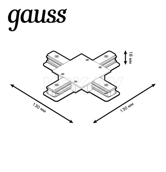 Коннектор для встраиваемых трековых шинопроводов (черный) Gauss TR137 (TR137) 