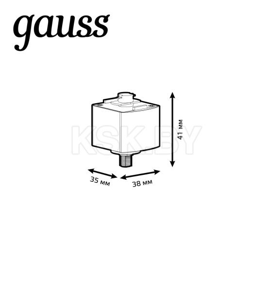 Адаптер для подключения светильника к трековой системе (черный) Gauss TR124 (TR124) 