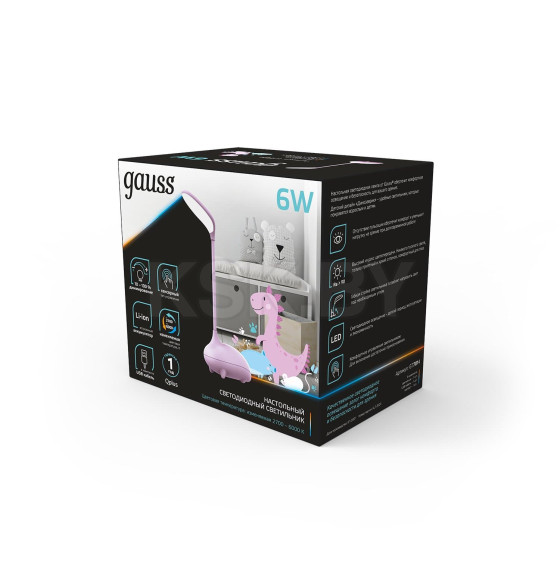 Светильник настольный GTL701 6W 330lm 2700-6000K  5V Li-ion 1200mA диммируемый LED (розовый) Gauss Qplus GT7014 (GT7014) 