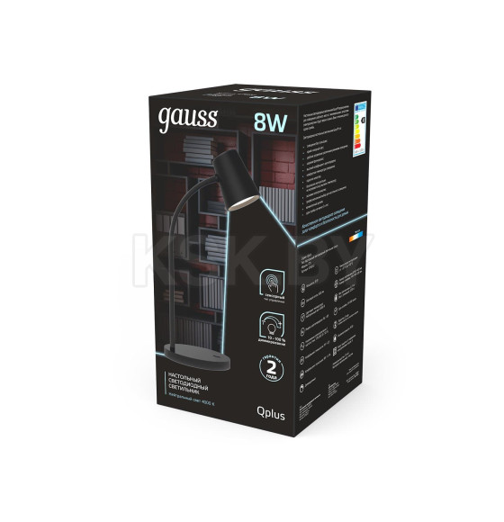 Светильник настольный GTL603 8W 600lm 4000K 170-265V диммируемый LED (черный) Gauss Qplus GT6032 (GT6032) 