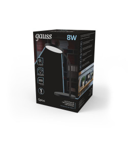 Светильник настольный GTL503 8W 500lm 4000K 170-265V диммируемый USB LED (черный) Gauss Qplus GT5032