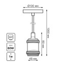 Светильник подвесной E27 1 м (бронзовый) Gauss Decor PL022 (PL022) 