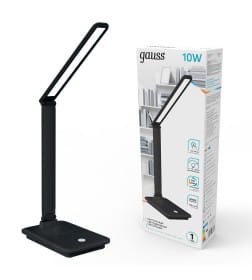 Светильник настольный GTL202 10W 550lm 3000-6000K 170-265V диммируемый USB LED (черный) Gauss GT2022