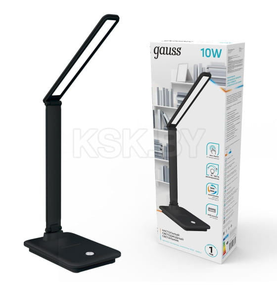 Светильник настольный GTL202 10W 550lm 3000-6000K 170-265V диммируемый USB LED (черный) Gauss GT2022 (GT2022) 